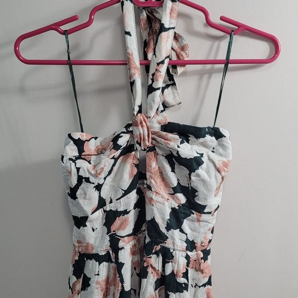 XS Abercrombie & Fitch Knotted Halter Floral Maxi Dress - Picture 3 of 12